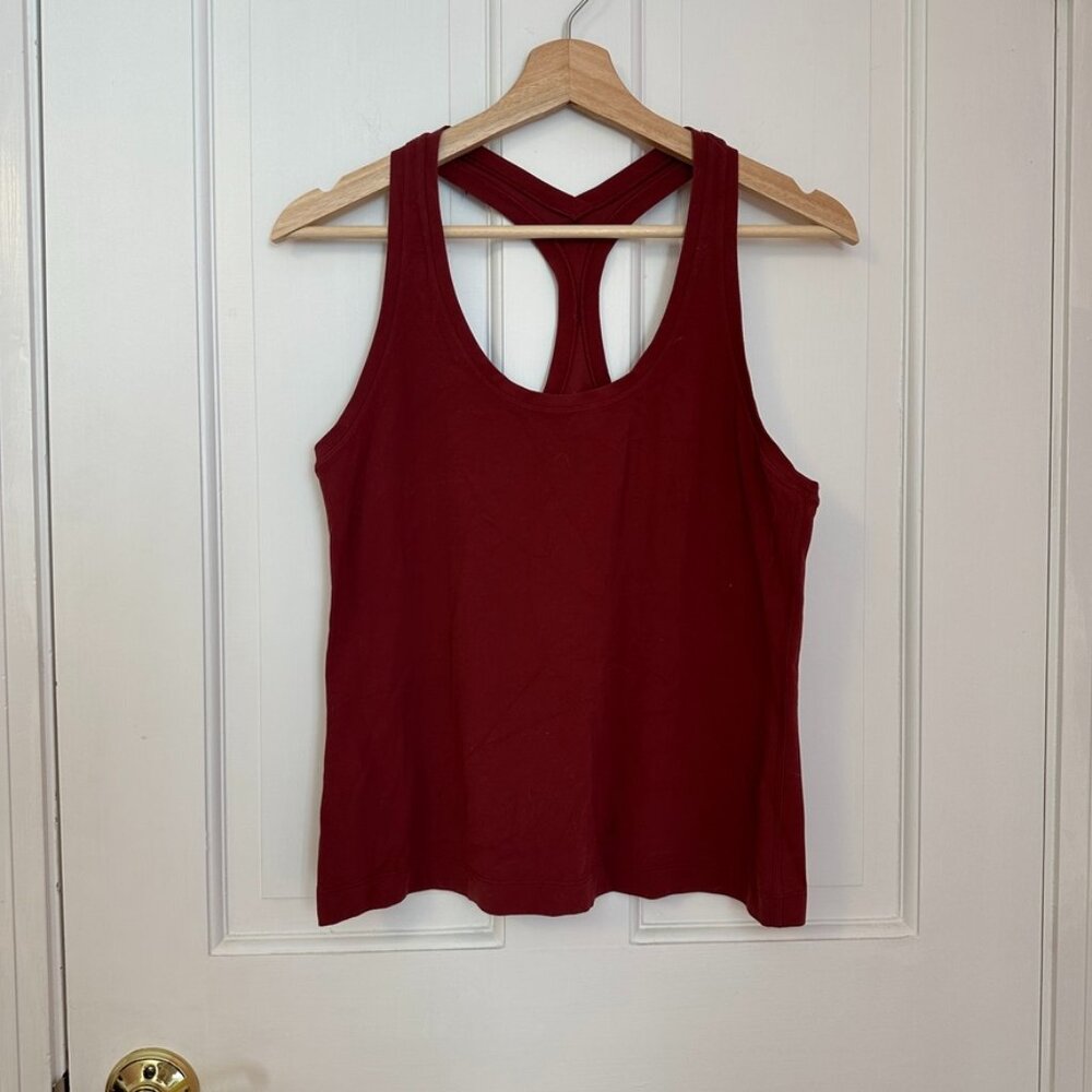 Lululemon Waist-Length Racerback Tank Top - Dark Red